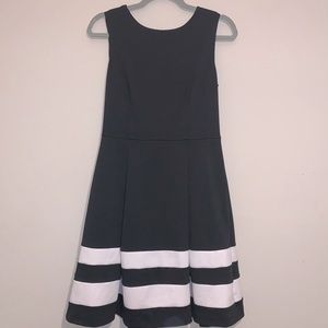 Calvin Klein striped fit to flare dress